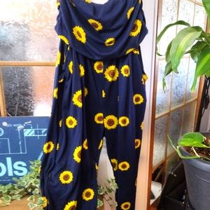 J is for justify sunflower jumpsuit romper size extra large